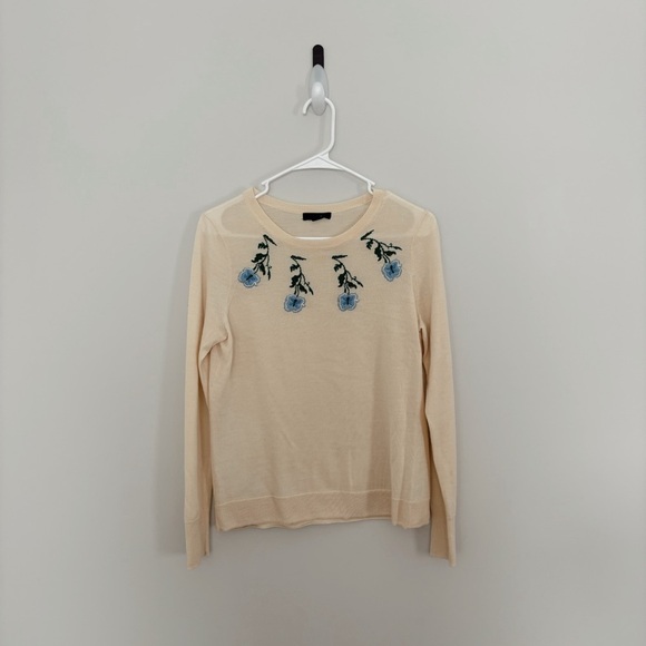 J. Crew Sweaters - j.crew merino wool embroidered floral sweater